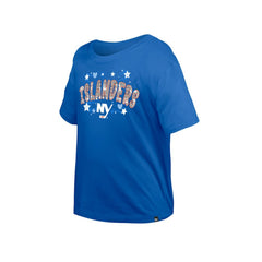 New York Islanders - New Era Girl's Youth Flip Sequin T-Shirt Blue