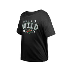 Minnesota Wild - New Era Girl's Youth Flip Sequin T-Shirt Black