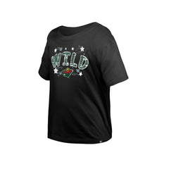 Minnesota Wild - New Era Girl's Youth Flip Sequin T-Shirt Black