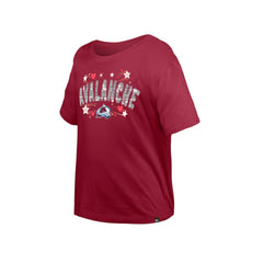 Colorado Avalanche - New Era Girl's Youth Flip Sequin T-Shirt Dark Red