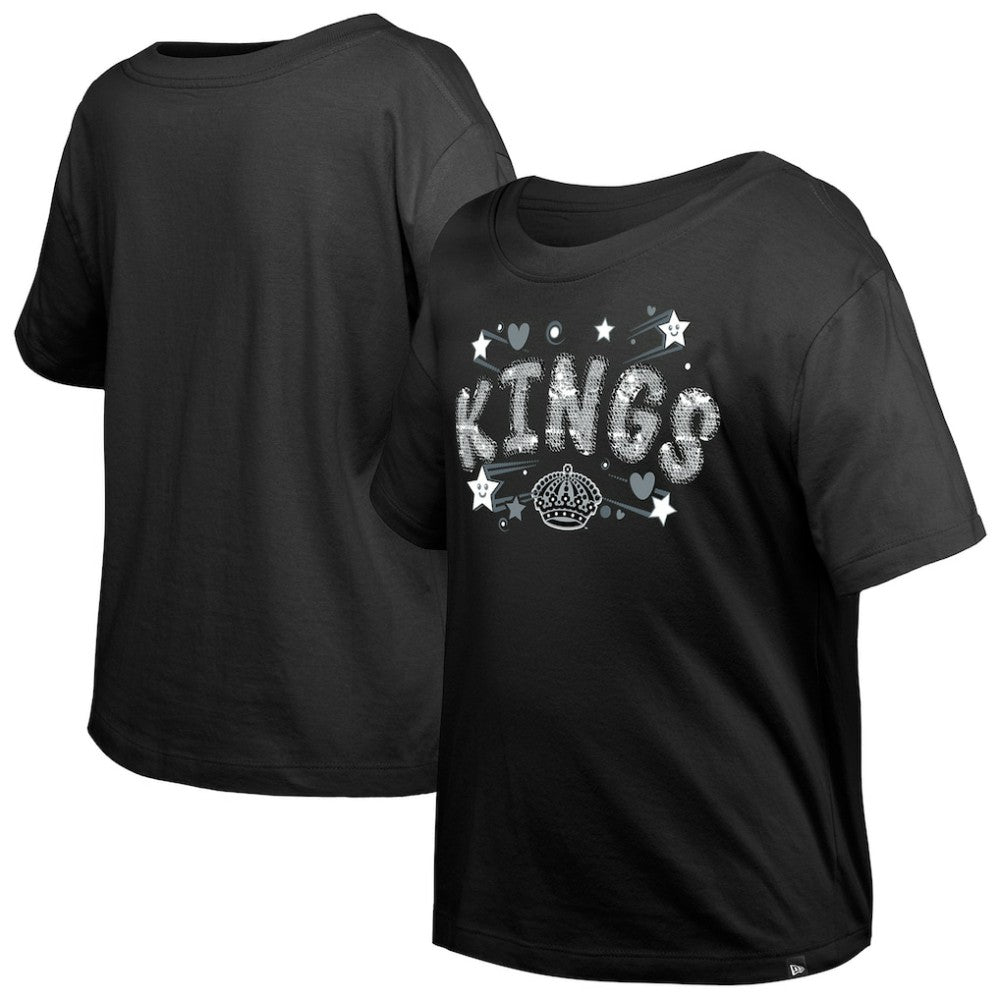 Los Angeles Kings - New Era Girl's Youth Flip Sequin T-Shirt Black