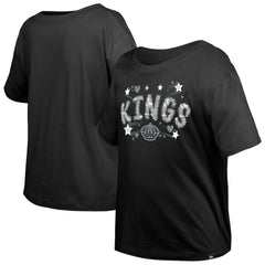 Los Angeles Kings - New Era Girl's Youth Flip Sequin T-Shirt Black