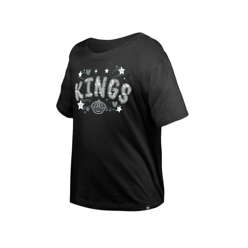 Los Angeles Kings - New Era Girl's Youth Flip Sequin T-Shirt Black