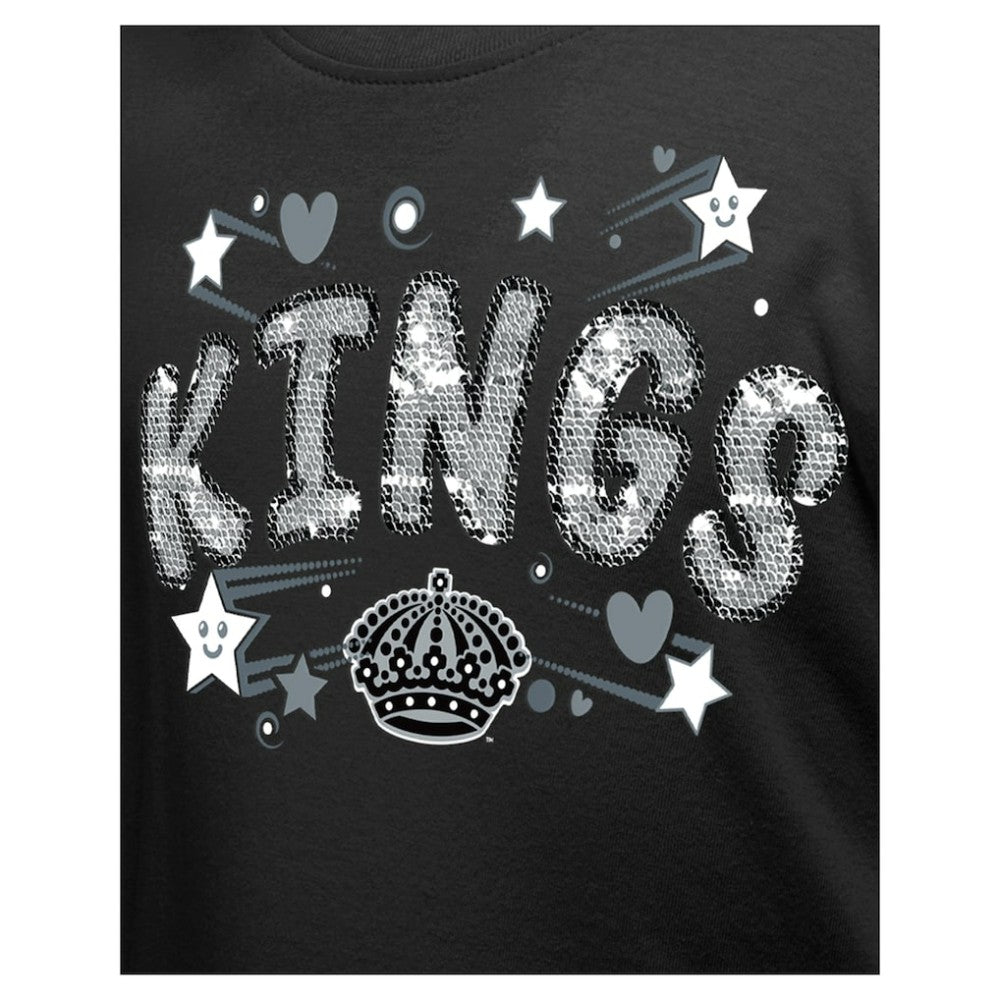 Los Angeles Kings - New Era Girl's Youth Flip Sequin T-Shirt Black