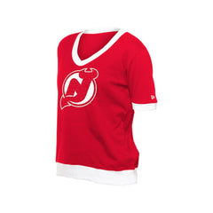 New Jersey Devils - New Era Women's Game Day Rhinestuds T-Shirt Red