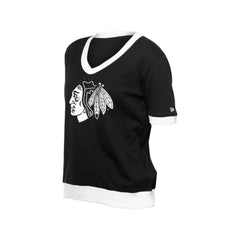 Chicago Blackhawks New Era Women's Game Day Rhinestuds T-Shirt Black
