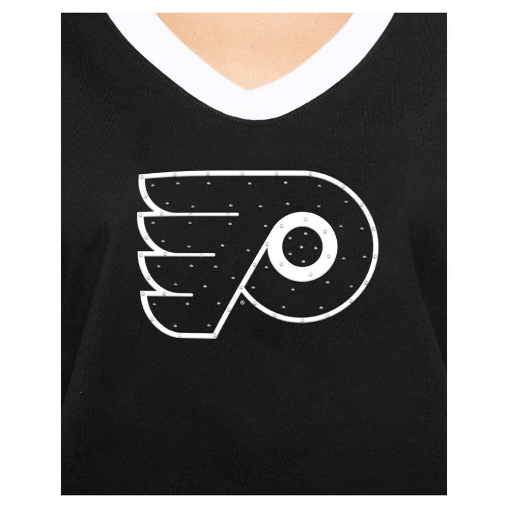 Philadelphia Flyers - New Era Women's Game Day Rhinestuds T-Shirt Black