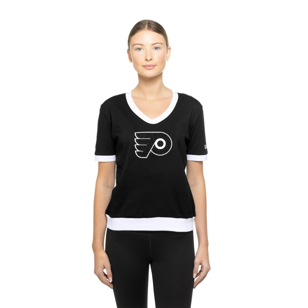 Philadelphia Flyers - New Era Women's Game Day Rhinestuds T-Shirt Black