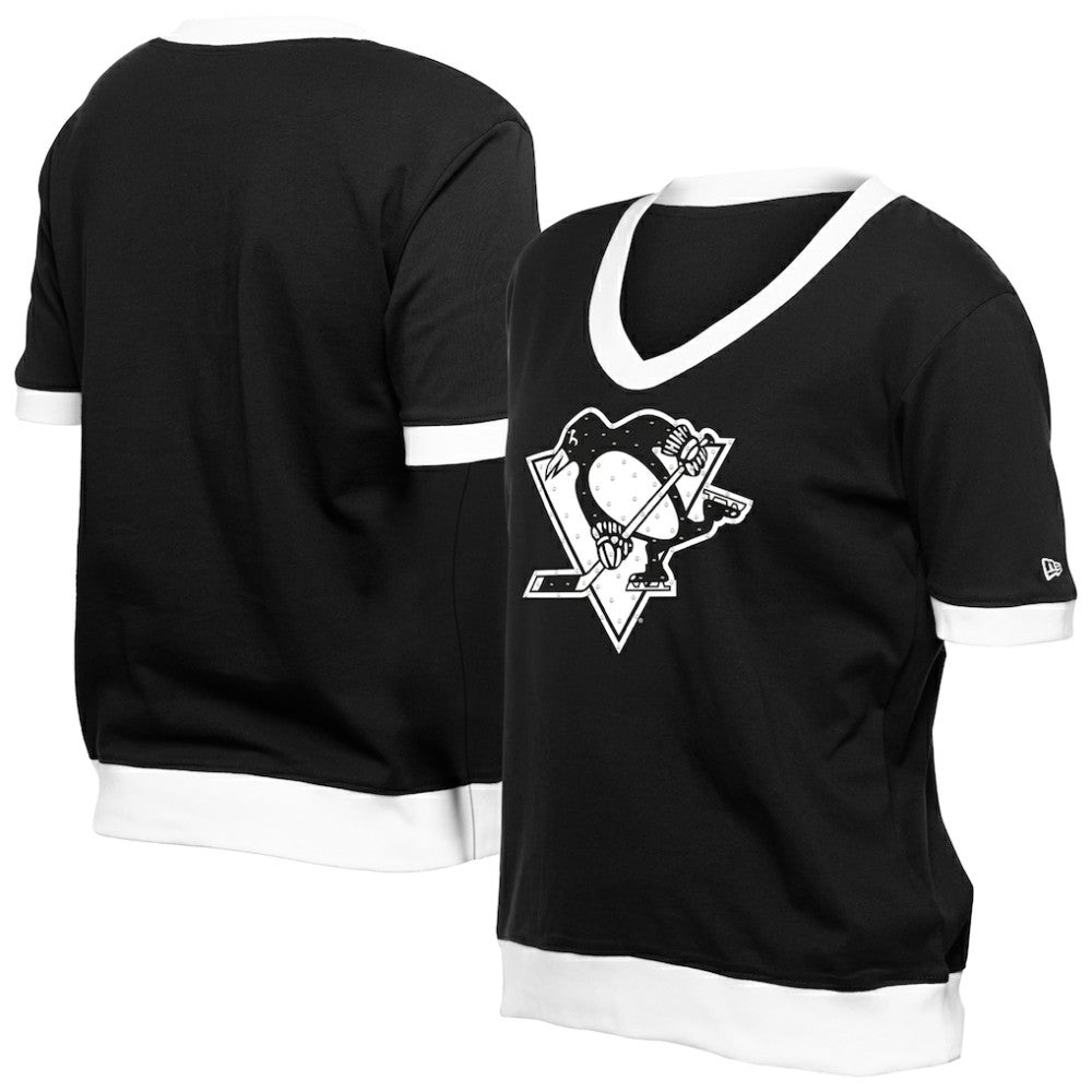 Pittsburgh Penguins New Era Women's Game Day Rhinestuds T-Shirt Black