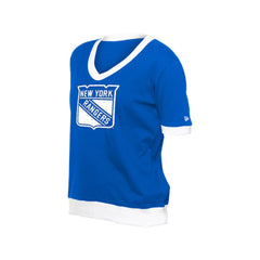 New York Rangers New Era Women's Game Day Rhinestuds T-Shirt Blue