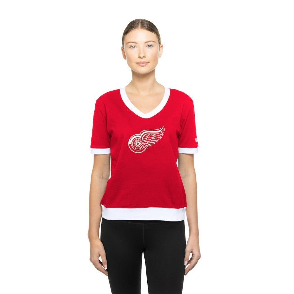 Detroit Red Wings - New Era Women's Game Day Rhinestuds T-Shirt Red