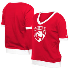 Florida Panthers - New Era Women's Game Day Rhinestuds T-Shirt Red