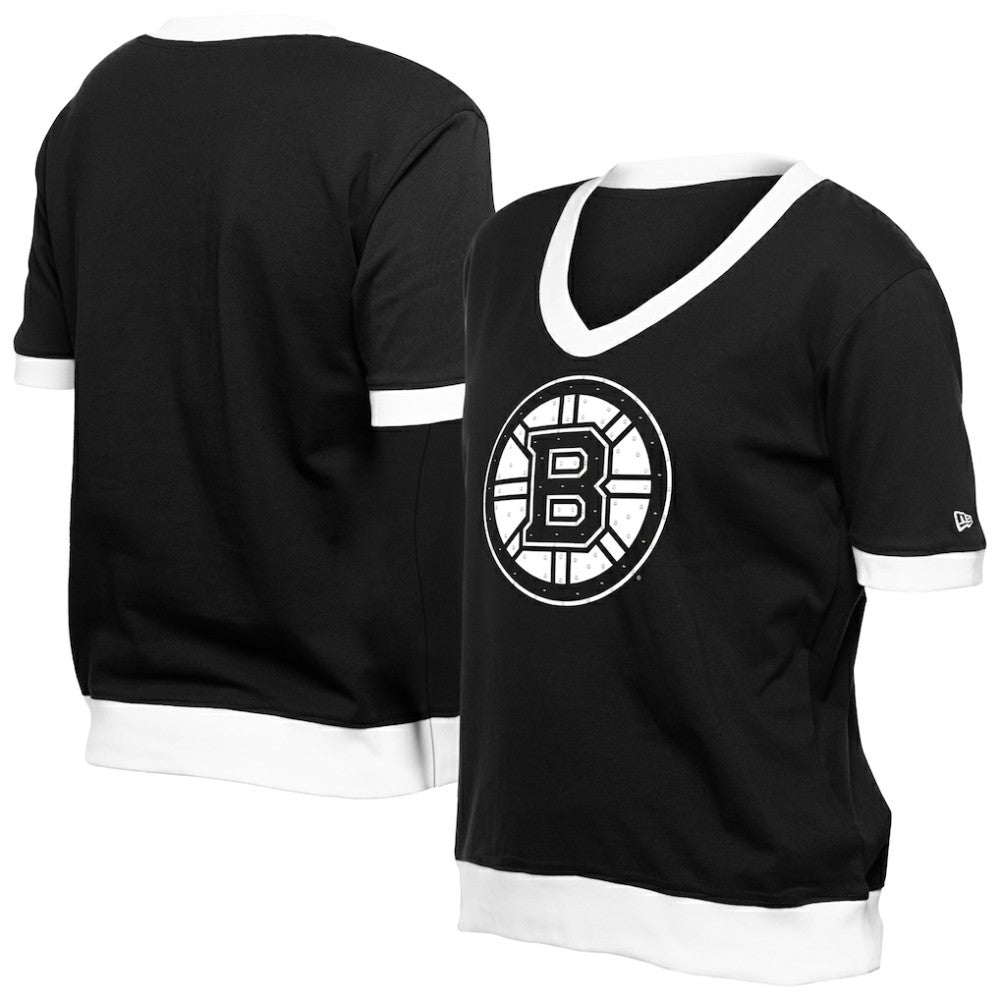 Boston Bruins New Era Women's Game Day Rhinestuds T-Shirt Black