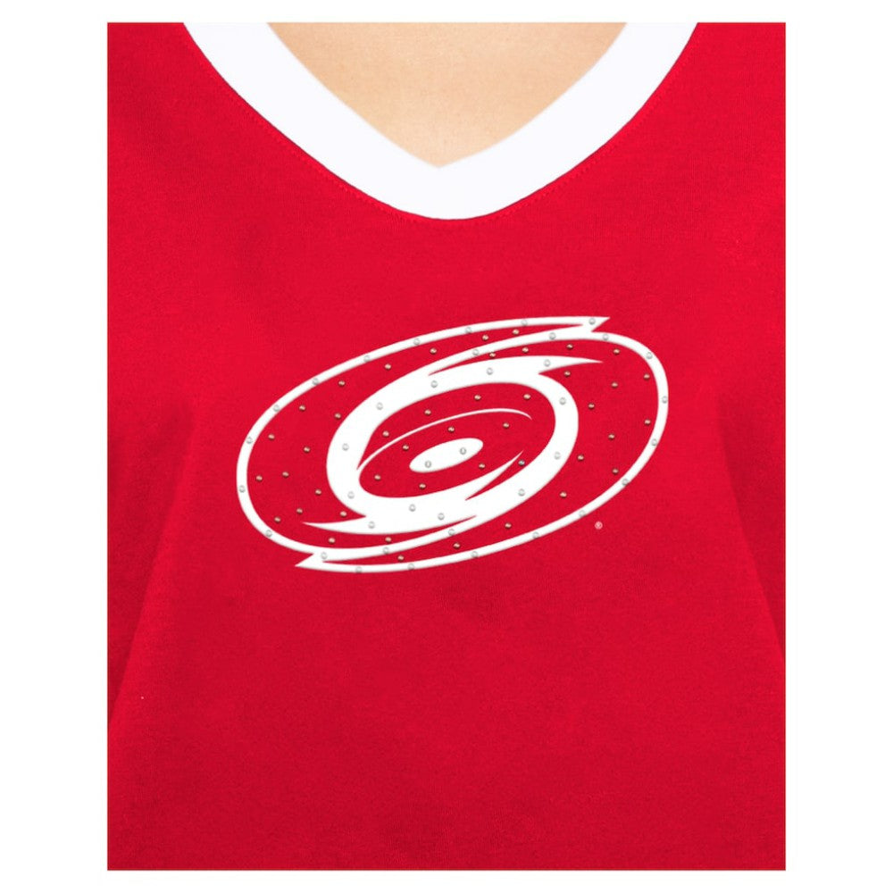 Carolina Hurricanes - New Era Women's Game Day Rhinestuds T-Shirt Red