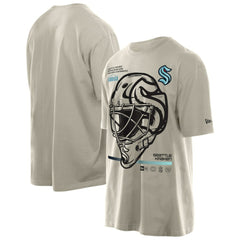 Seattle Kraken New Era Goalie Mask T-Shirt Tan