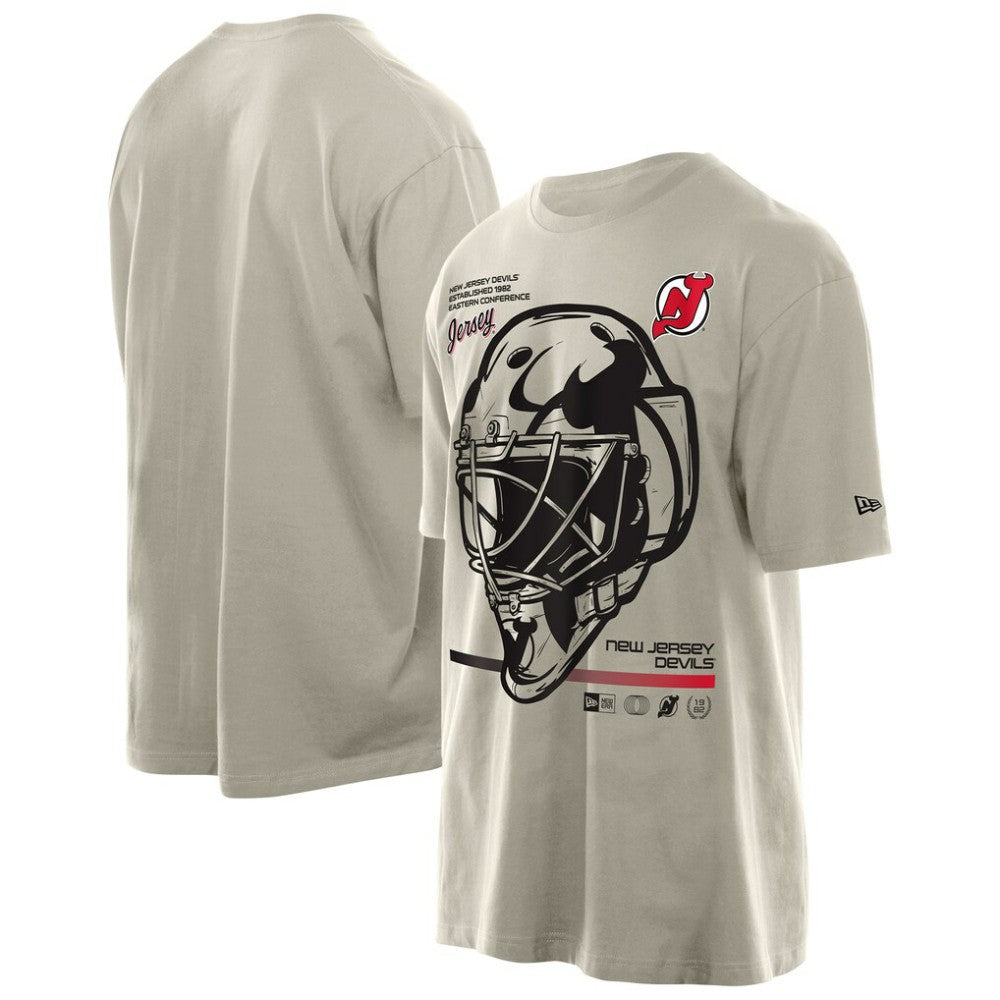 New Jersey Devils - New Era Goalie Mask T-Shirt Tan