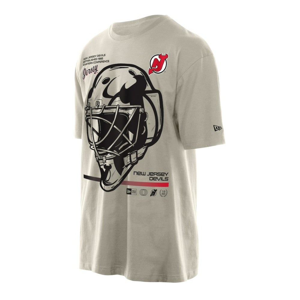 New Jersey Devils - New Era Goalie Mask T-Shirt Tan
