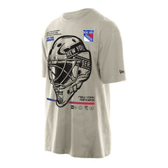 New York Rangers New Era Goalie Mask T-Shirt Tan