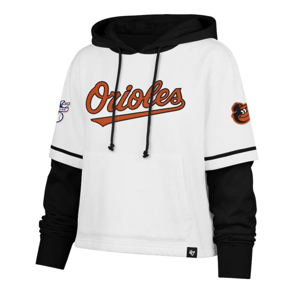 Baltimore Orioles '47 Women's Trifecta Shortstop Cropped Pullover Hoodie Sale
