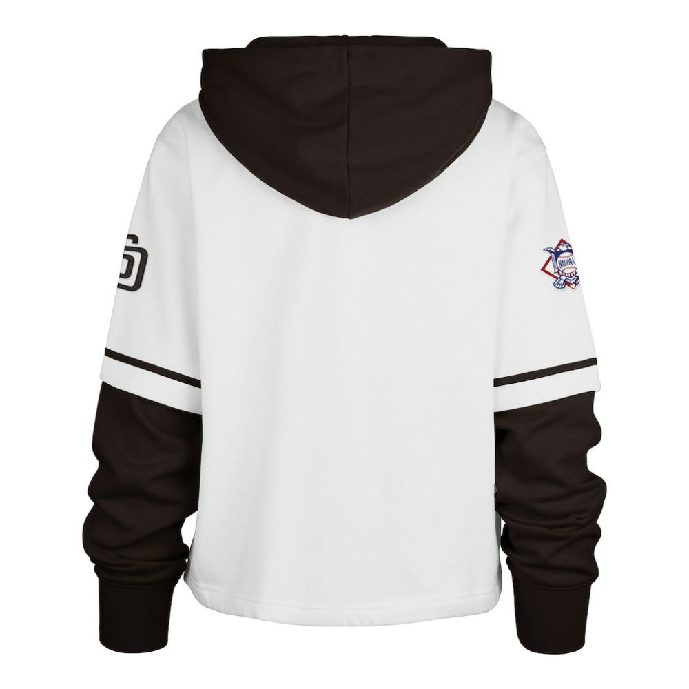 San Diego Padres '47 Women's Trifecta Shortstop Cropped Pullover Hoodie for sale