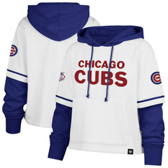 Chicago Cubs '47 Women's Trifecta Shortstop Cropped Pullover Hoodie Sale