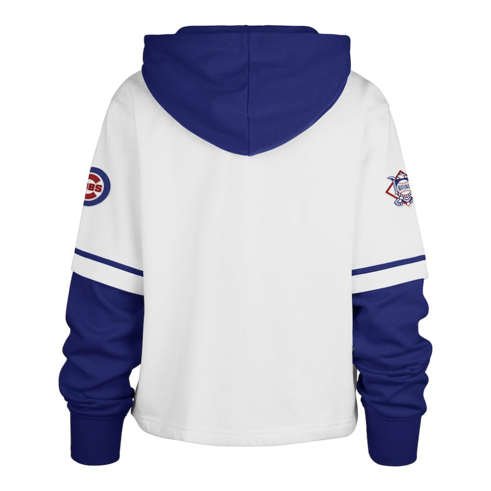 Chicago Cubs '47 Women's Trifecta Shortstop Cropped Pullover Hoodie Sale