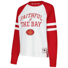 San Francisco 49ers Women's Slub Long Sleeve T-Shirt White/Scarlet - NFL
