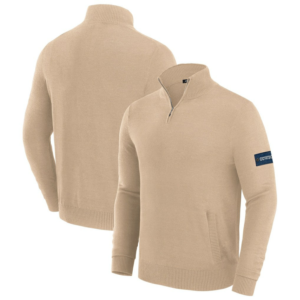 Dallas Cowboys J. Palmer Franchise Quarter-Zip Sweater Tan - NFL