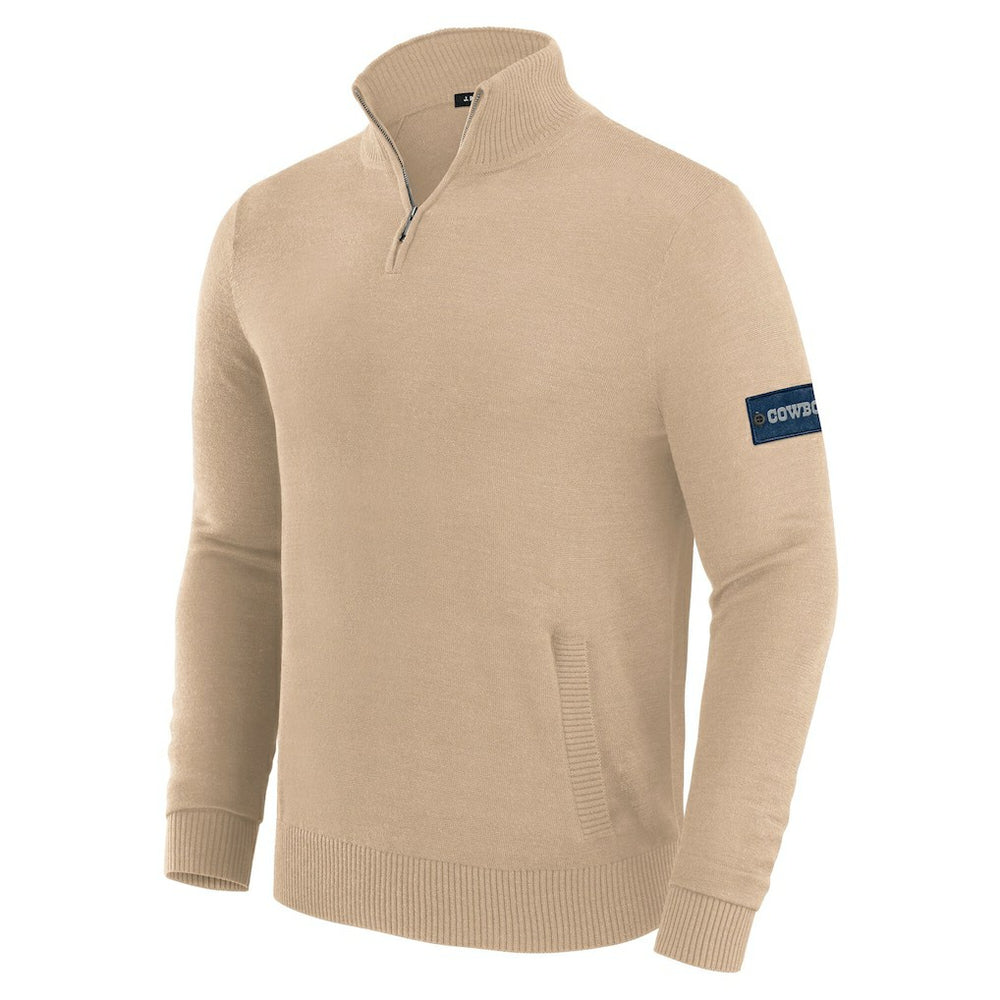 Dallas Cowboys J. Palmer Franchise Quarter-Zip Sweater Tan - NFL