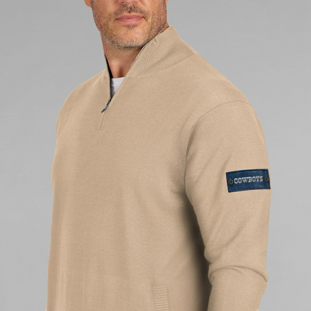 Dallas Cowboys J. Palmer Franchise Quarter-Zip Sweater Tan - NFL