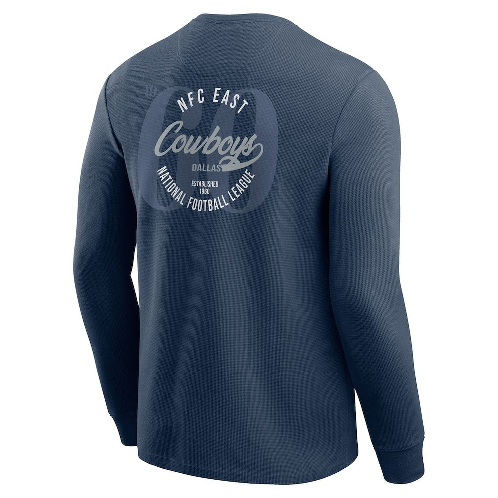Dallas Cowboys Darius Rucker Collection Washed Waffle-Knit Long Sleeve T-Shirt Navy - Fanatics