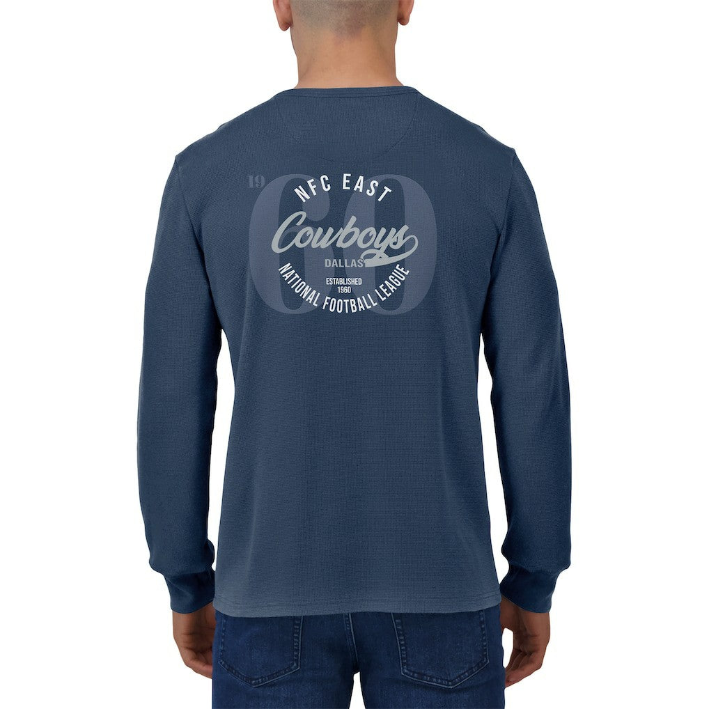 Dallas Cowboys Darius Rucker Collection Washed Waffle-Knit Long Sleeve T-Shirt Navy - Fanatics