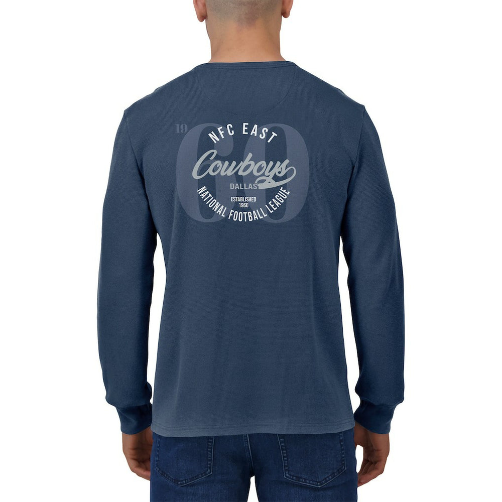 Dallas Cowboys Darius Rucker Collection Washed Waffle-Knit Long Sleeve T-Shirt Navy - Fanatics