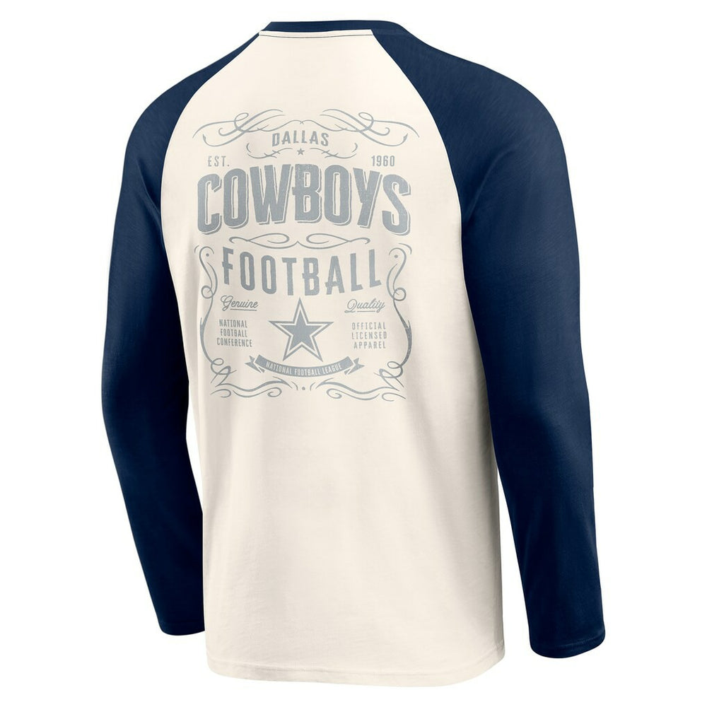 Dallas Cowboys Darius Rucker Collection Raglan Henley Long Sleeve T-Shirt White/Navy - Fanatics