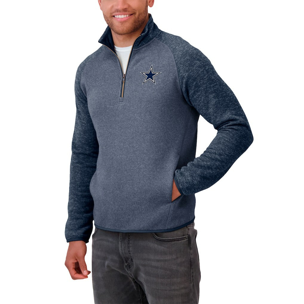 Dallas Cowboys Darius Rucker Collection Tonal Quarter-Zip Jacket Navy - Fanatics