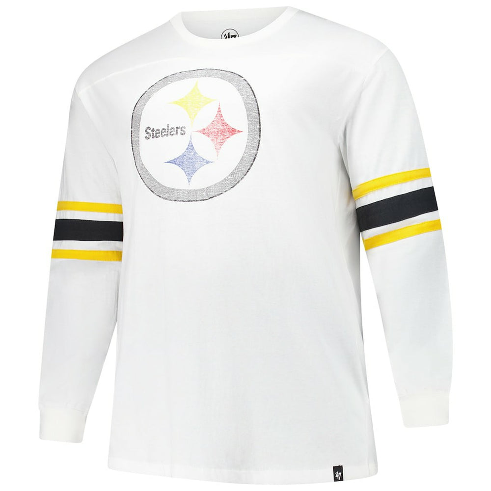 Pittsburgh Steelers '47 Big & Tall Premier Brex Long Sleeve T-Shirt White - 47 brand