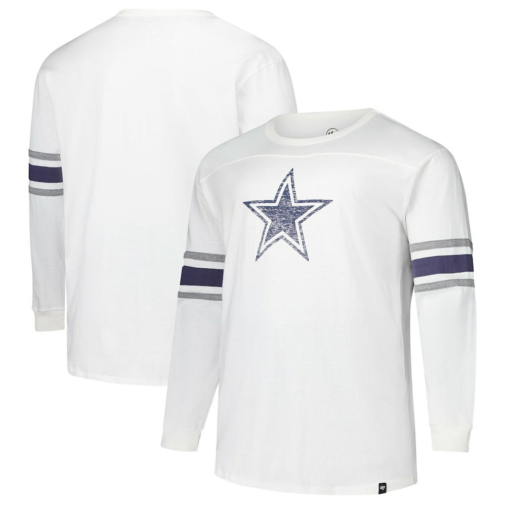 Dallas Cowboys '47 Big & Tall Premier Brex Long Sleeve T-Shirt White - 47 brand