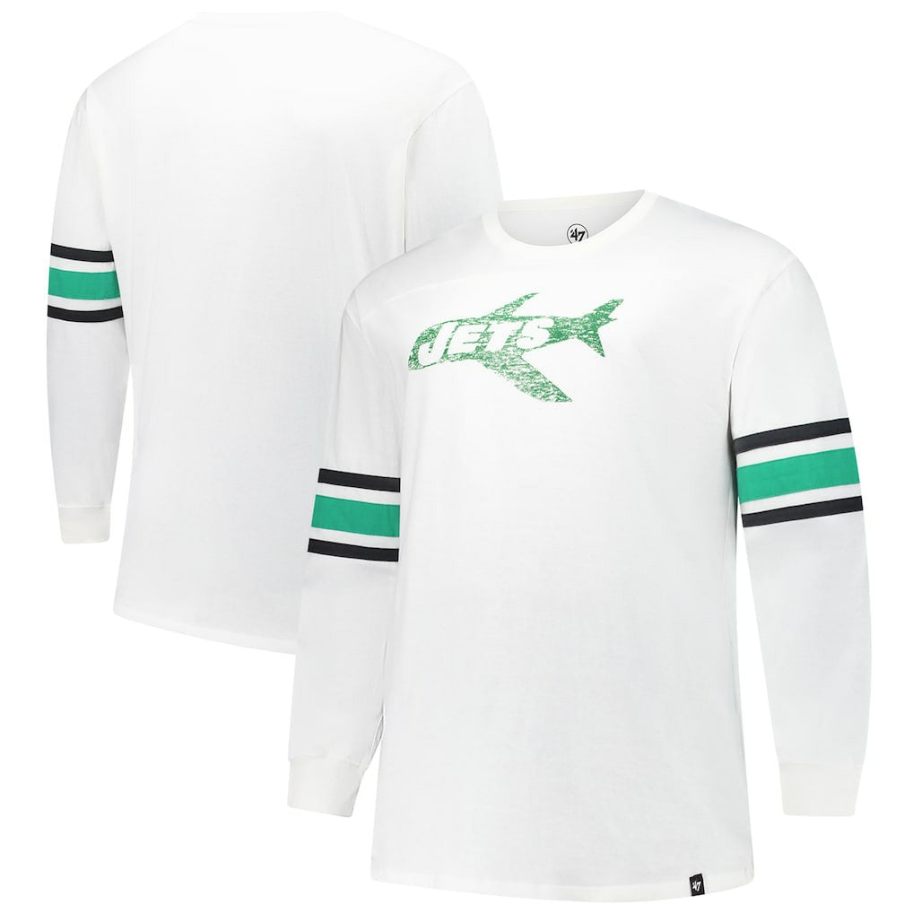 New York Jets '47 Big & Tall Premier Brex Long Sleeve T-Shirt White - 47 brand