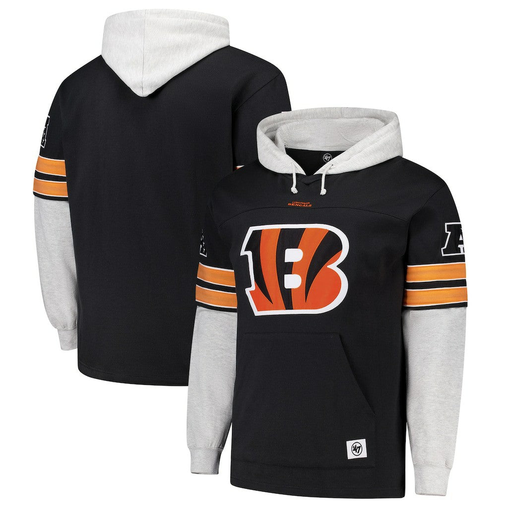 Cincinnati Bengals '47 Big & Tall Lacer Pullover Hoodie Black - 47 brand