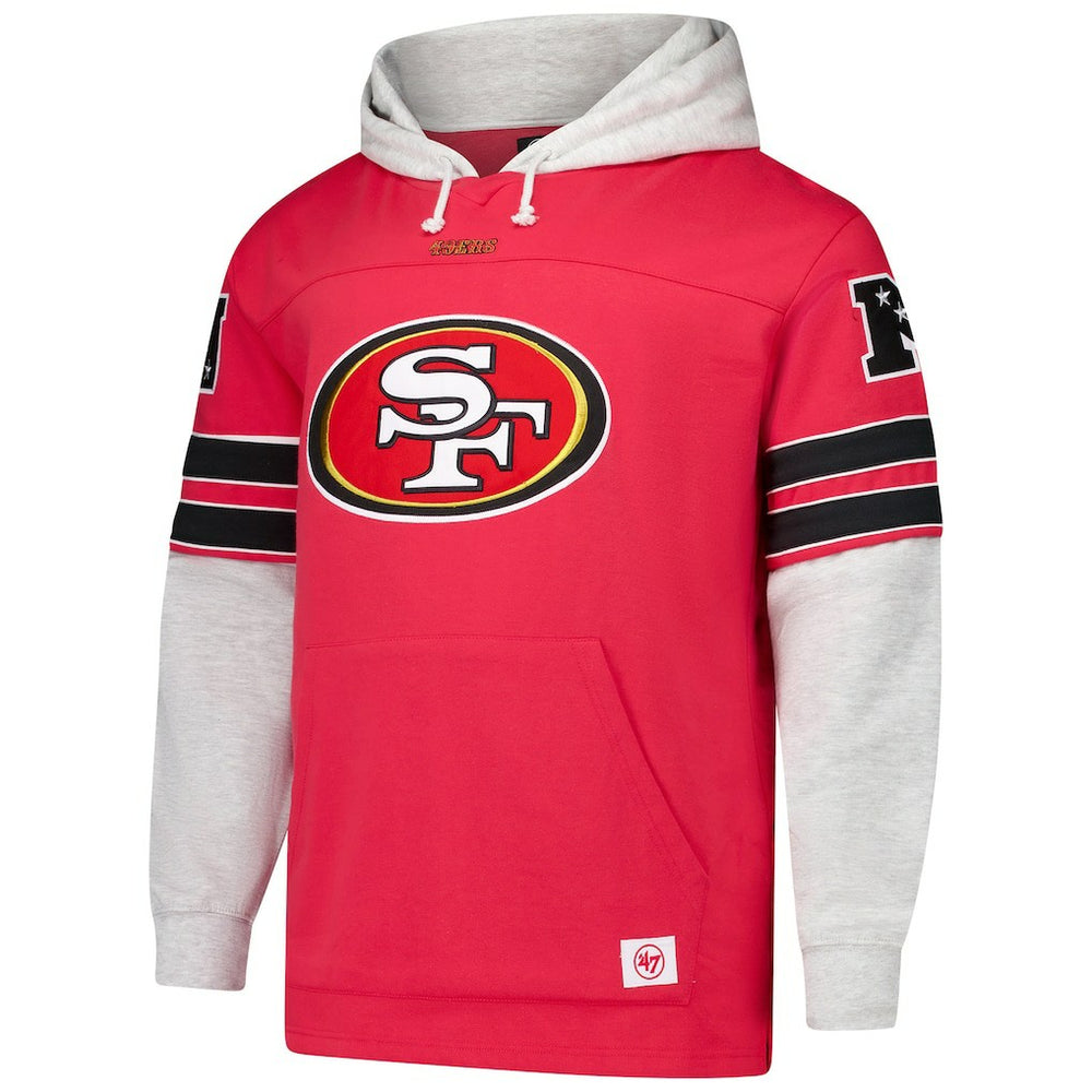 San Francisco 49ers '47 Big & Tall Lacer Pullover Hoodie Scarlet - 47 brand