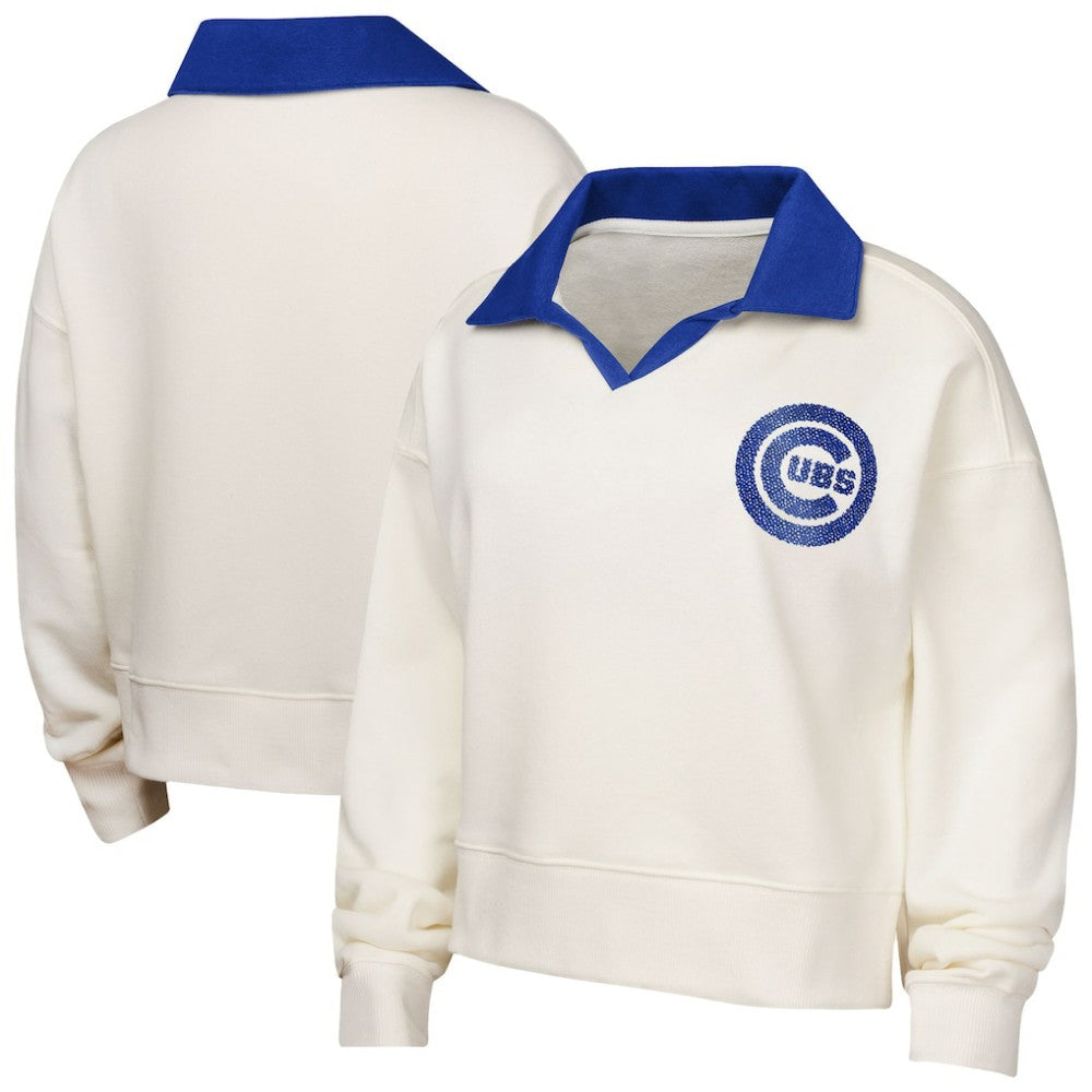 Chicago Cubs Girls Youth Ballpark Hit Collared V-Neck Pullover Sweatshirt Online