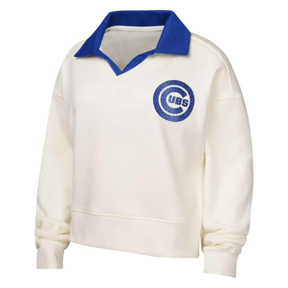 Chicago Cubs Girls Youth Ballpark Hit Collared V-Neck Pullover Sweatshirt Online