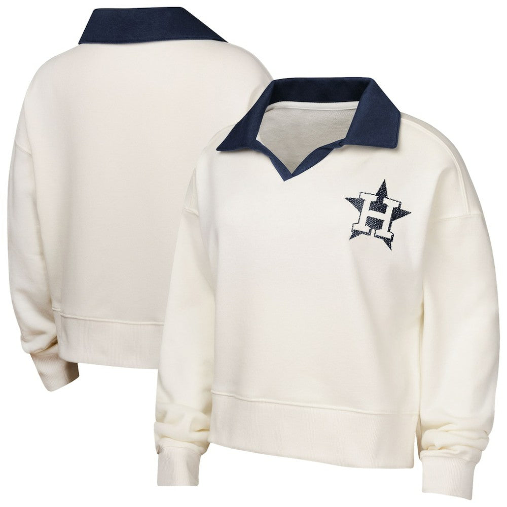 Houston Astros Girls Youth Ballpark Hit Collared V-Neck Pullover Sweatshirt Online