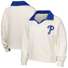 Philadelphia Phillies Girls Youth Ballpark Hit Collared V-Neck Pullover Sweatshirt Sale
