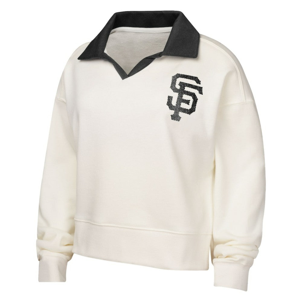 San Francisco Giants Girls Youth Ballpark Hit Collared V-Neck Pullover Sweatshirt discount