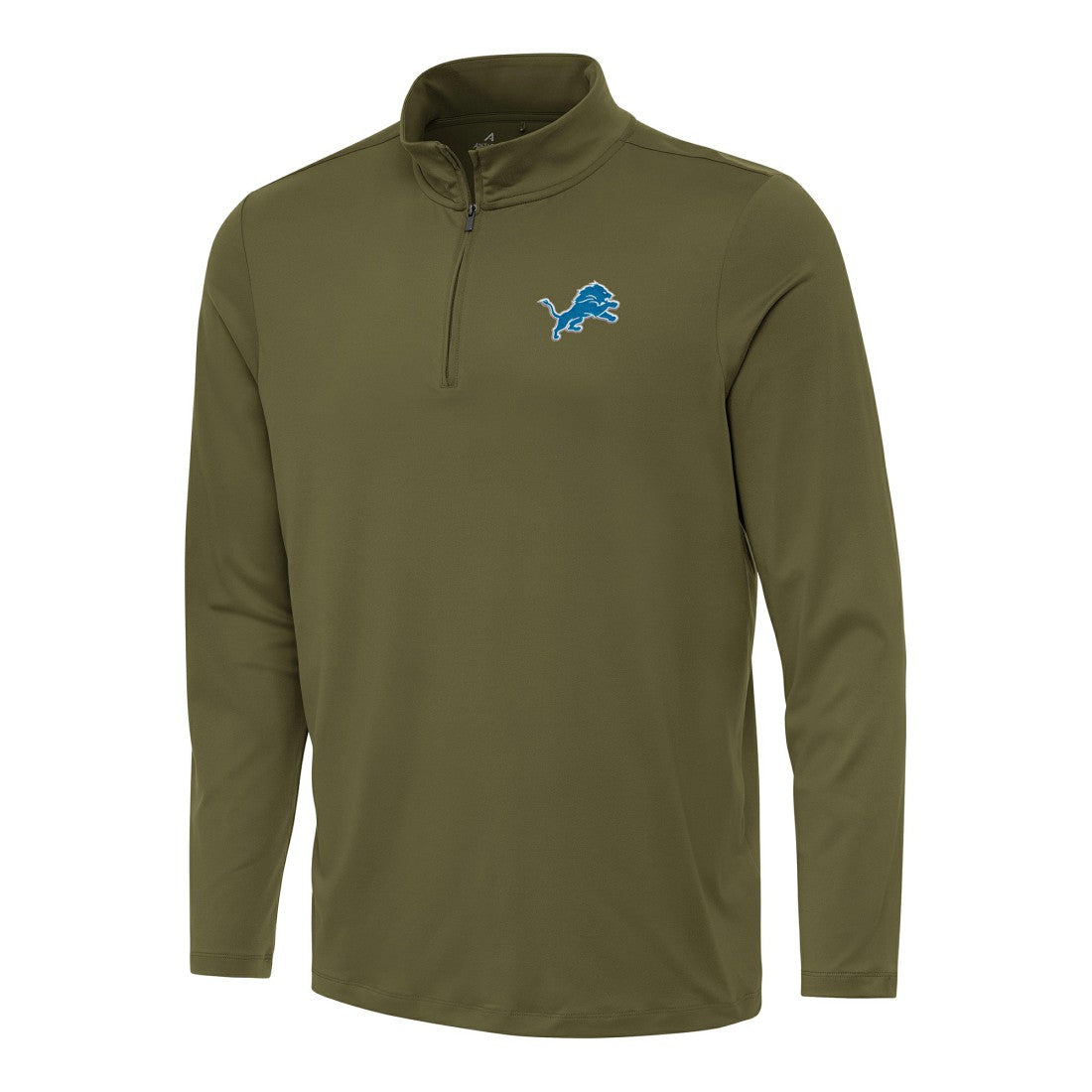 Detroit Lions Antigua Reprocess Quarter-Zip Top Olive - NFL