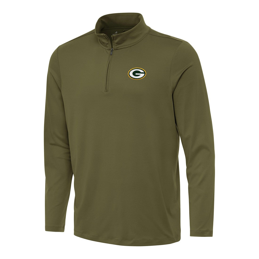 Green Bay Packers Antigua Reprocess Quarter-Zip Top Olive - NFL