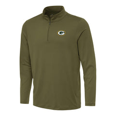 Green Bay Packers Antigua Reprocess Quarter-Zip Top Olive - NFL
