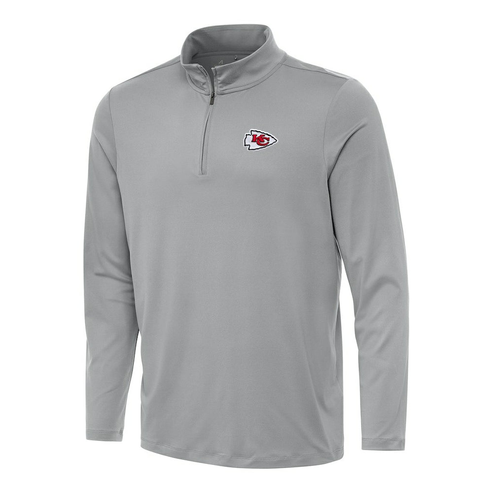 Kansas City Chiefs Antigua Reprocess Quarter-Zip Top Gray - NFL