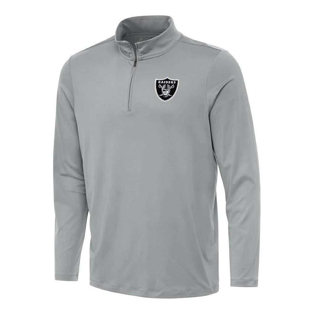 Las Vegas Raiders Antigua Reprocess Quarter-Zip Top Gray - NFL